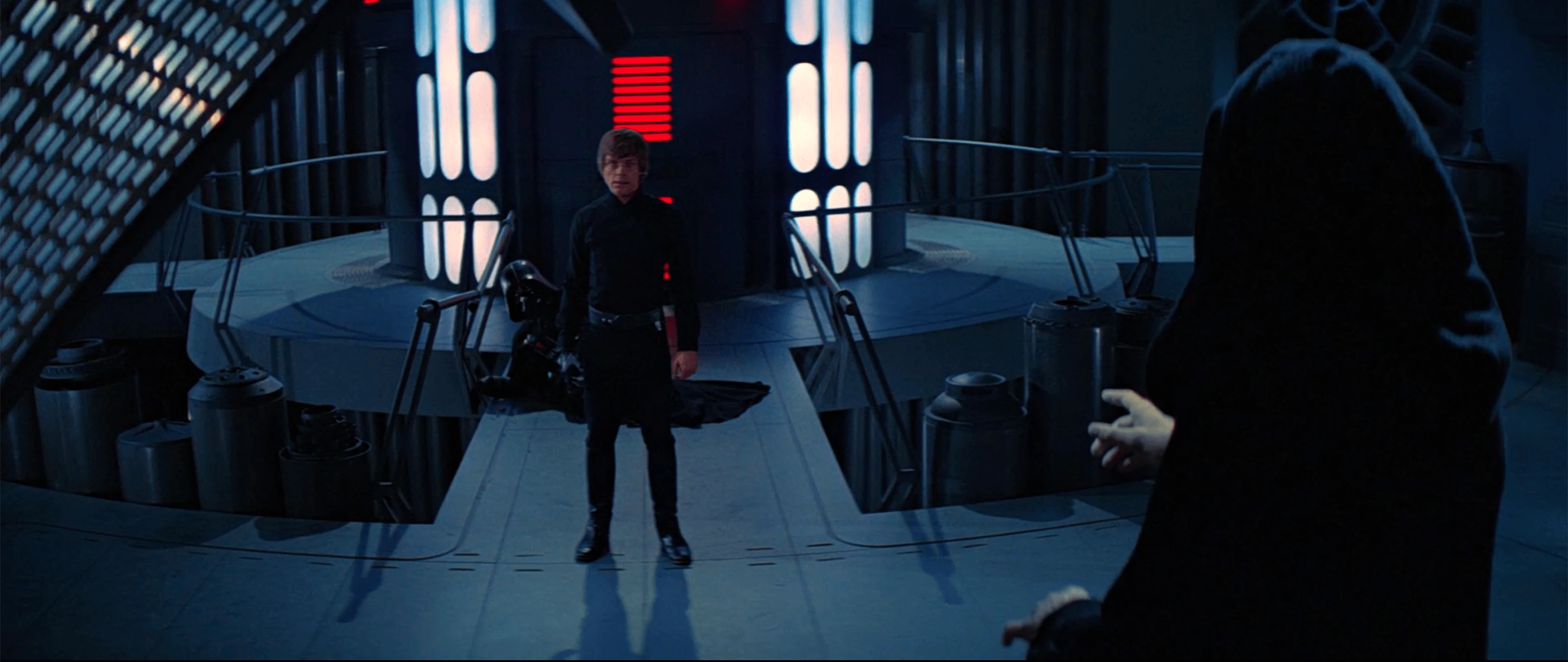 Luke facing the Emperor after refusing to kill his father