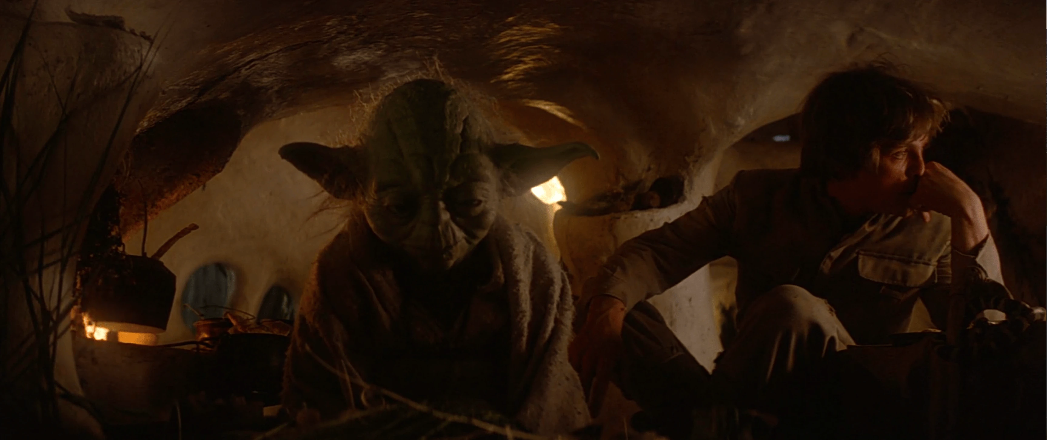 Luke and Yoda on Dagobah